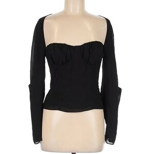 NBD Revolve Long Sleeve Blouse Sweetheart Neck
